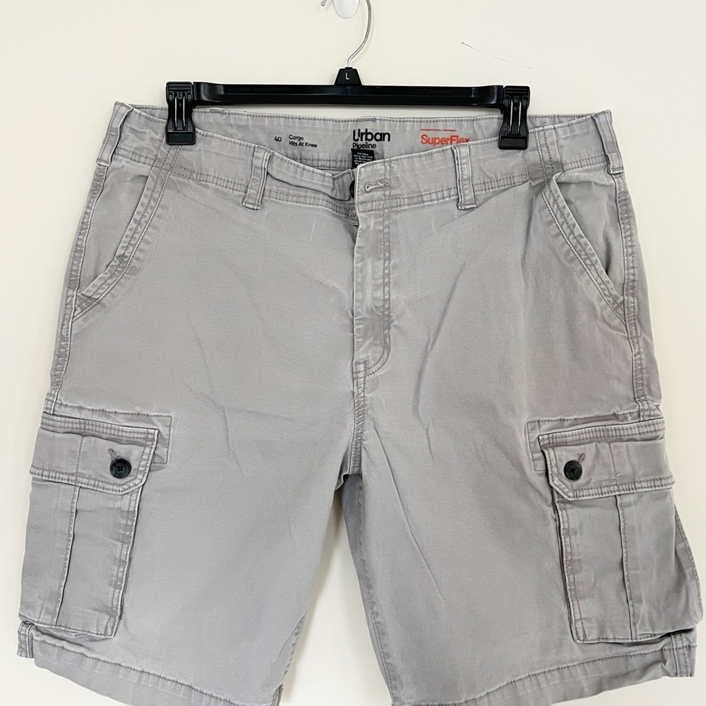 Urban Pipeline Gray Super Flex Cargo Men's Shorts 40 Thick Quality Shorts